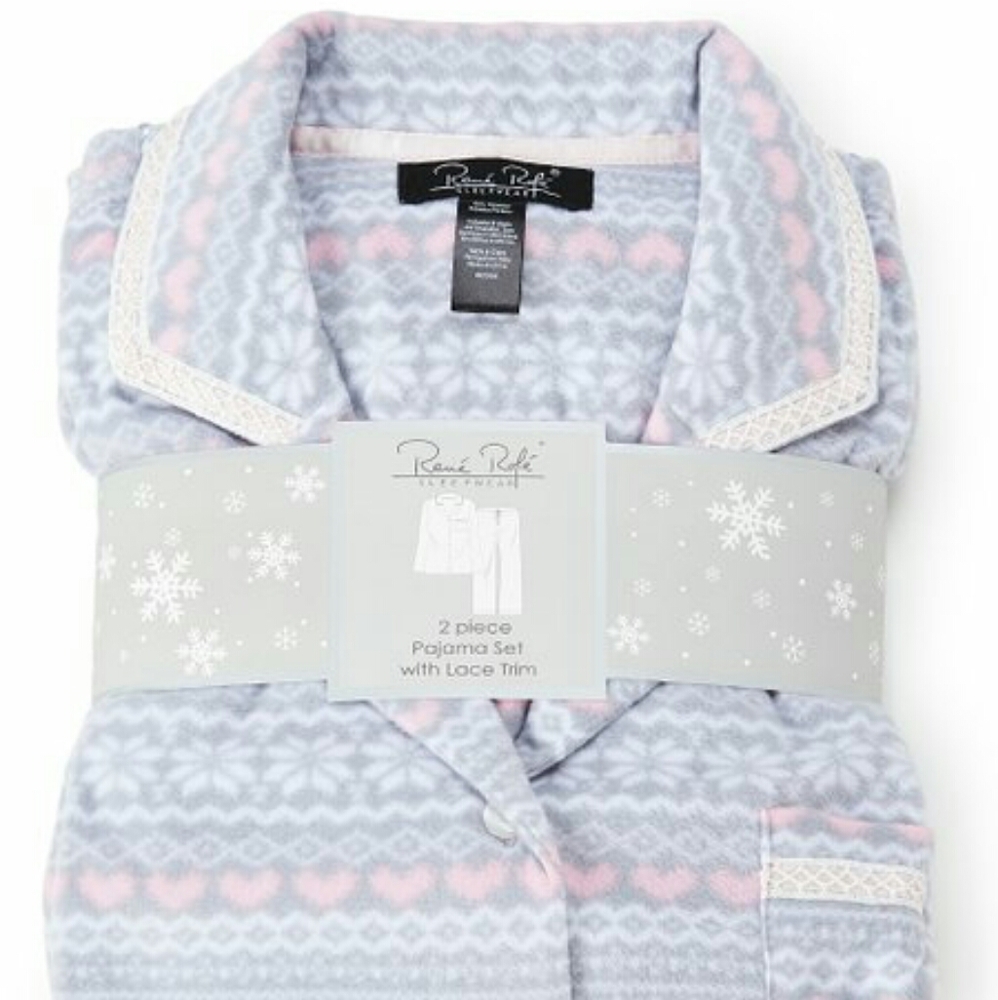Rene Rofe Gray & Pink ❤ Pajama Set